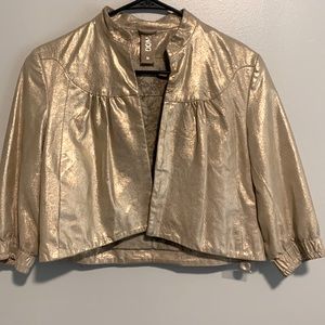 Doma gold 100% leather crop jacket
